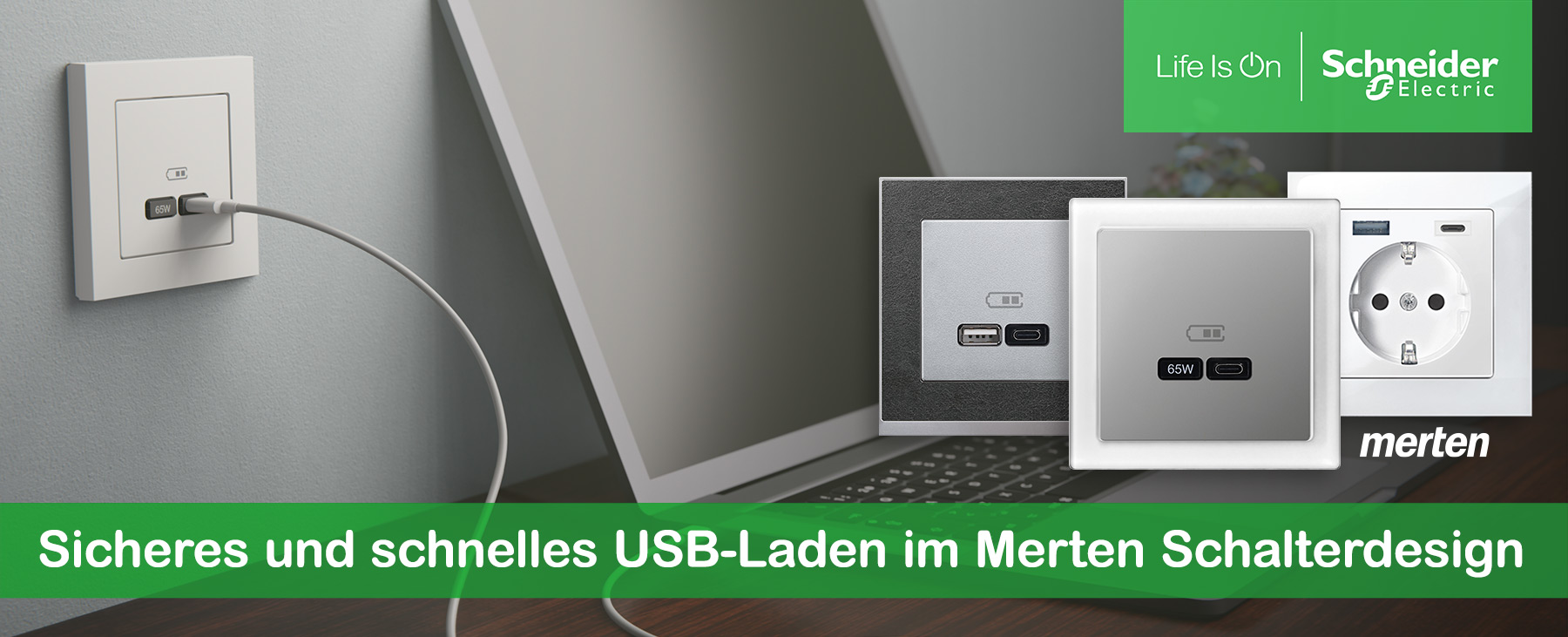 Merten USB-Ladestationen im Schalterdesign