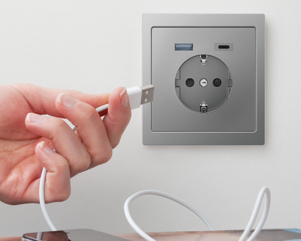 Merten USB-Ladestationen im Schalterdesign