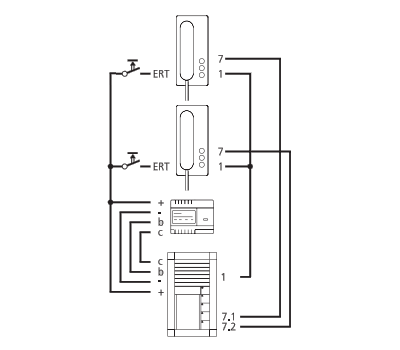1+n-Technik (1 Teilnehmer-Ader + Masse)