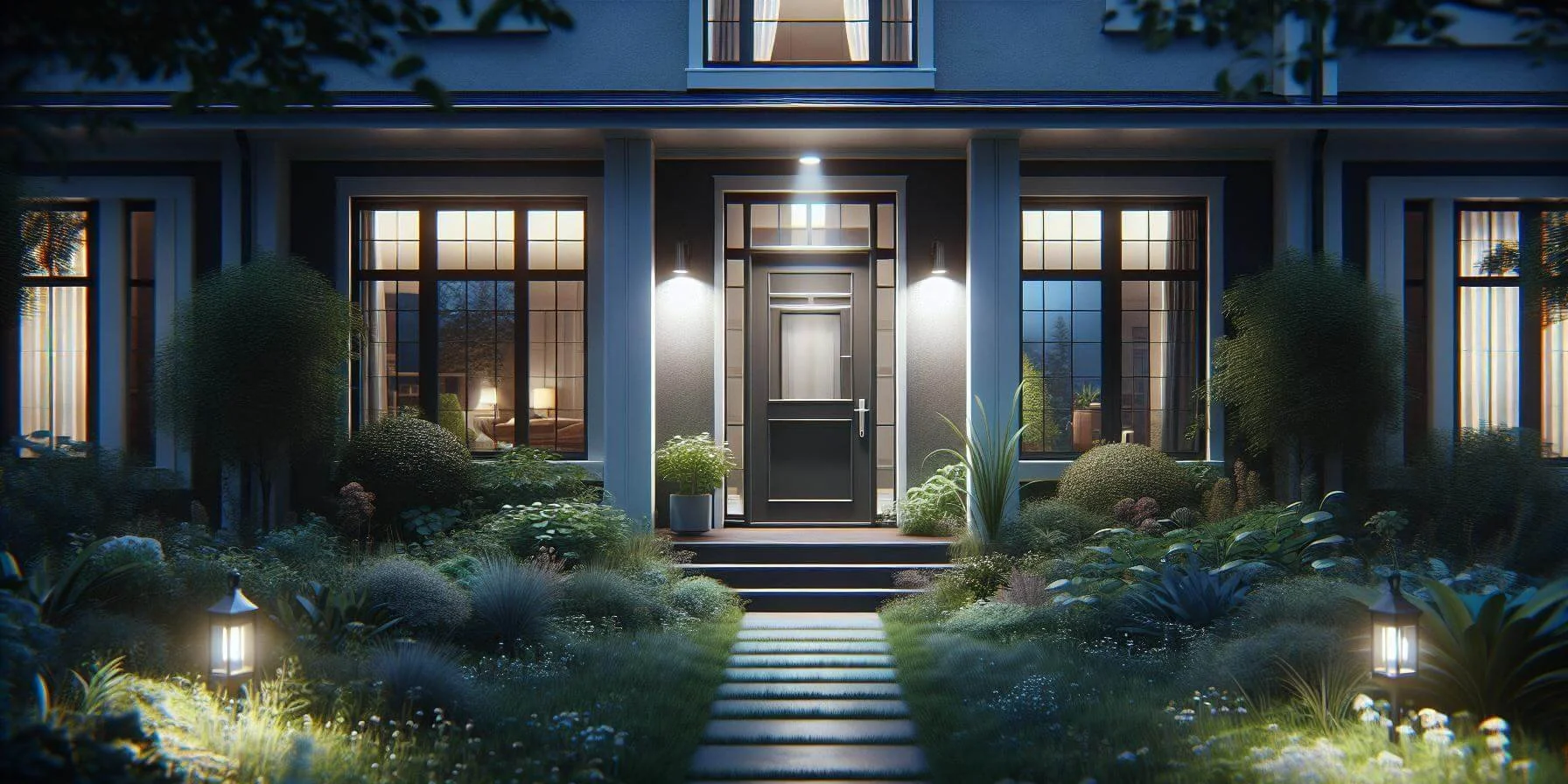 Im Dunkeln beleuchten Bewegungsmelder deine Haustür für zusätzliche Sicherheit