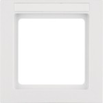 Berker 10116199 Rahmen 1-fach flach für Brüstungskanal Q.9 mit Beschriftungsfeld polarweiß samt 