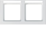 Berker 10126399 Rahmen 2-fach flach für Brüstungskanal Q.9 mit Beschriftungsfeld polarweiß samt 