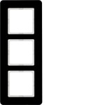 Berker 10136076 Rahmen 3fach Q.7 Glas schw 