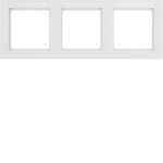 Berker 10136399 Rahmen 3-fach flach für Brüstungskanal Q.9 mit Beschriftungsfeld polarweiß samt 