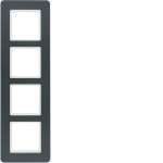 Berker 10146186 Rahmen 4fach, Q.7, anthrazit samt 