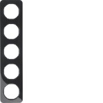 Berker 10152145 Rahmen 5fach R.1 schwarz glänzend 