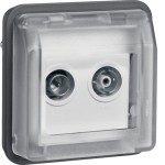 Berker 12033545 Antennendosen-Einsatz 2Loch Ezd W.1 grau 