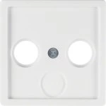 Berker 12036089 Zentralstück für Antennen-Steckdose 2- und 3-Loch Q.x polarweiß, samt 