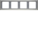 Berker 13837004 Rahmen 4fach waag K.5 Edelstahl rostfrei 