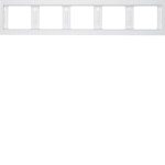 Berker 13937009 Rahmen 5fach waag K.1 polarweiß glänzend 