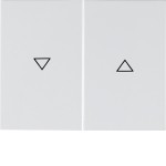 Berker 14357109 Wippen 2-fach mit Aufdruck Symbol Pfeil Serie K.1 polarweiß, glänzend 