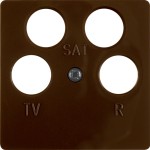 Berker 148401 Zentralplatte für Antennen-Steckdose 4Loch Zentralplattensystem braun glänzend 