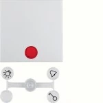 Berker 16218989 Wippe mit 5 beiliegenden Linsen S.1/B.3/B.7 polarweiß, glänzend 