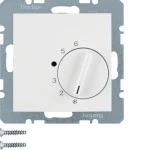 Berker 20268989 Temperaturregler mit Wechsler und Zentralstück S.1/B.3/B.7 polarweiß, glänzend 