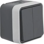 Berker 30753505 Aufputz Serienschalter, Feuchtraumschalter Serie W.1 grau 