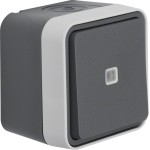 Berker 31763505 Kontroll-Wechselschalter, Feuchtraumschalter Aufputz Serie W.1 grau LT 