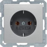 Berker 41436084 Steckdose SCHUKO mit SLk Q.x alu sam 
