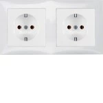 Berker 47208989 Steckdosen-Kom SCHUKO 2f m Ra S.1 pw gl 