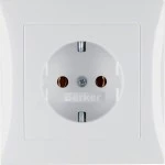Berker 47428989 Steckdose SCHUKO mit Abdeckplatte S.1/B.3/B.7 polarweiß, glänzend 