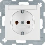 Berker 47508989 SCHUKO UP Steckdose 1-fach mit Beschriftungsfeld S.1/B.3/B.7 polarweiß, glänzend 