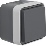 Berker 47633505 SCHUKO AP Steckdose mit Klappdeckel und erhöhtem Berührungsschutz W.1, grau 