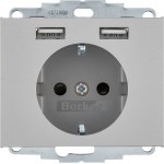 Berker 48037004 Steckdose SCHUKO/USB A-A, K.5, edelstahl 