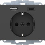Berker 48047006 Schuko-Steckdose/USB A-C K.x anthrazit matt lackiert 