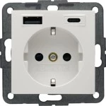 Berker 48148989 Steckdose SCHUKO/USB AC 20W PD S1 pw gl 