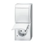 Busch-Jaeger 2CKA001684A0327 Kombination SCHUKO® Steckdose, mit Wippschalter Aus- und Wechselschaltung 