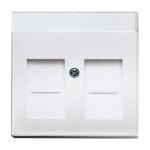 Busch-Jaeger 2CKA001710A3676 Zentralscheibe mit Beschriftungsfeld Modular-Jack-Einsatz 2-fach alusilber - 