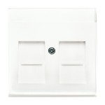 Busch-Jaeger 2CKA001710A3887 Zentralscheibe mit Beschriftungsfeld Modular-Jack-Einsatz 2-fach studioweiß 