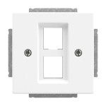Busch-Jaeger 2CKA001753A0394 Zentralscheibe Modular-Jack-Einsatz 2-fach studioweiß - Plattform 63 