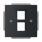 Busch-Jaeger 2CKA001753A0397 Zentralscheibe Modular-Jack-Einsatz 2-fach schwarz matt - Plattform 63 