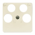 Busch-Jaeger 2CKA001753A8634 Zentralscheibe 50x50 mm TV / SAT 4-fach weiß - Busch-Duro 2000® SI 