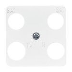 Busch-Jaeger 2CKA001753A8642 Zentralscheibe 50x50 mm TV / SAT 4-fach alpinweiß - Reflex SI 
