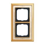 Busch-Jaeger 2CKA001754A4644 Abdeckrahmen 2-fach Messing poliert Dekor elfenbeinweiß - Busch-dynasty® 