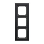 Busch-Jaeger 2CKA001754A4705 Abdeckrahmen 3-fach schwarz matt - Busch-axcent® pur 