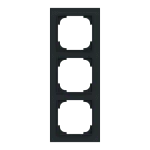 Busch-Jaeger 2CKA001754A4856 Abdeckrahmen 3-fach schwarz matt - Busch-art linear® 