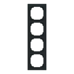 Busch-Jaeger 2CKA001754A4864 Abdeckrahmen 4-fach schwarz matt - Busch-art linear® 