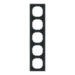 Busch-Jaeger 2CKA001754A4872 Abdeckrahmen 5-fach schwarz matt - Busch-art linear® 