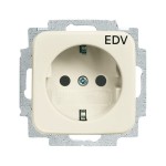 Busch-Jaeger 2CKA002011A2159 SCHUKO® Steckdosen-Einsatz mit Aufdruck EDV weiß - Busch-Duro 2000® SI 