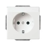 Busch-Jaeger 2CKA002011A3727 SCHUKO® Steckdosen-Einsatz mit Beschriftungsfeld studioweiß - Plattform 63 
