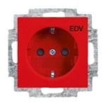 Busch-Jaeger 2CKA002011A6236 SCHUKO® Steckdosen-Einsatz mit Aufdruck EDV rot - Busch-balance® SI 