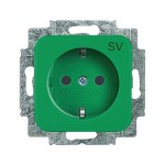 Busch-Jaeger 2CKA002011A6259 SCHUKO® Steckdosen-Einsatz mit Aufdruck SV grün - Reflex SI mit Aufdruck 