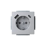 Busch-Jaeger 2CKA002011A6304 SCHUKO® USB-Steckdosen-Einsatz Safety+ mit USB A/C alusilber - Plattform 63 