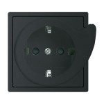 Busch-Jaeger 2CKA002013A5421 Busch-Servicesteckdose® SCHUKO® Steckdosen-Einsatz Safety+ schwarz matt - 