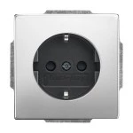 Busch-Jaeger 2CKA002013A5452 SCHUKO® Steckdosen-Einsatz Safety+ mit Schraubklemmen edelstahl - pur edelstahl 