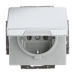 Busch-Jaeger 2CKA002018A1490 SCHUKO® Steckdosen-Einsatz mit Klappdeckel edelstahl - pur edelstahl 