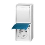 Busch-Jaeger 2CKA002084A0702 SCHUKO® Doppelsteckdose mit Beschriftungsfeld mit Klappdeckel 16 A 