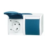 Busch-Jaeger 2CKA002084A0703 SCHUKO® Doppelsteckdose mit Beschriftungsfeld mit Klappdeckel 16 A 